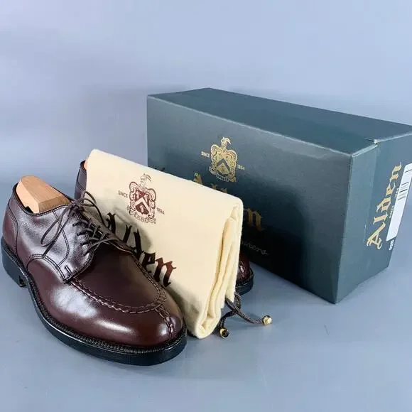 Size 6.5 Norwegian HS Blucher Brown Calfskin Leather Split Toe Lace-Up Shoes